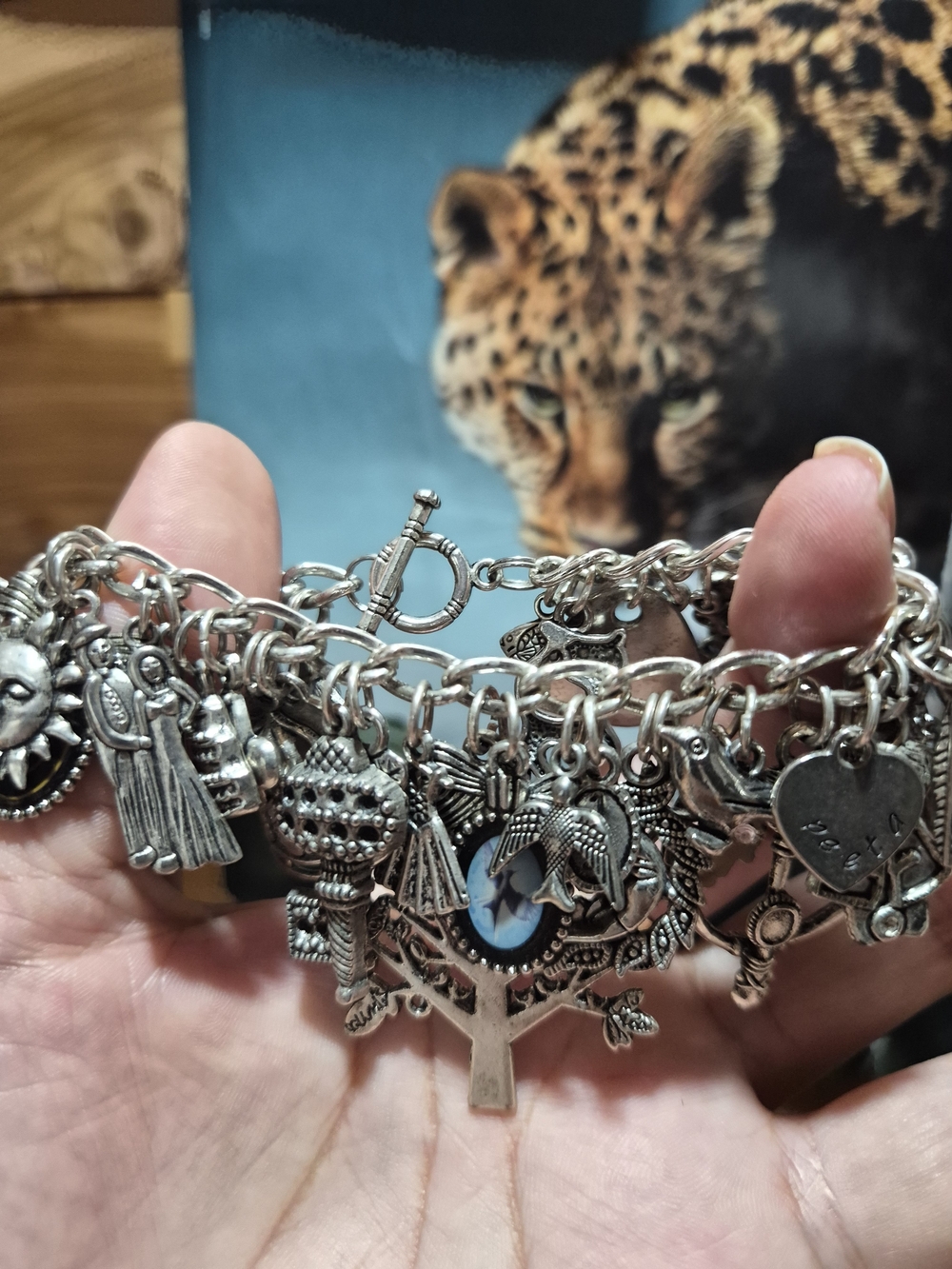 Silver Charm Bracelet with Tree & Heart Charms - Cha Cha Cha